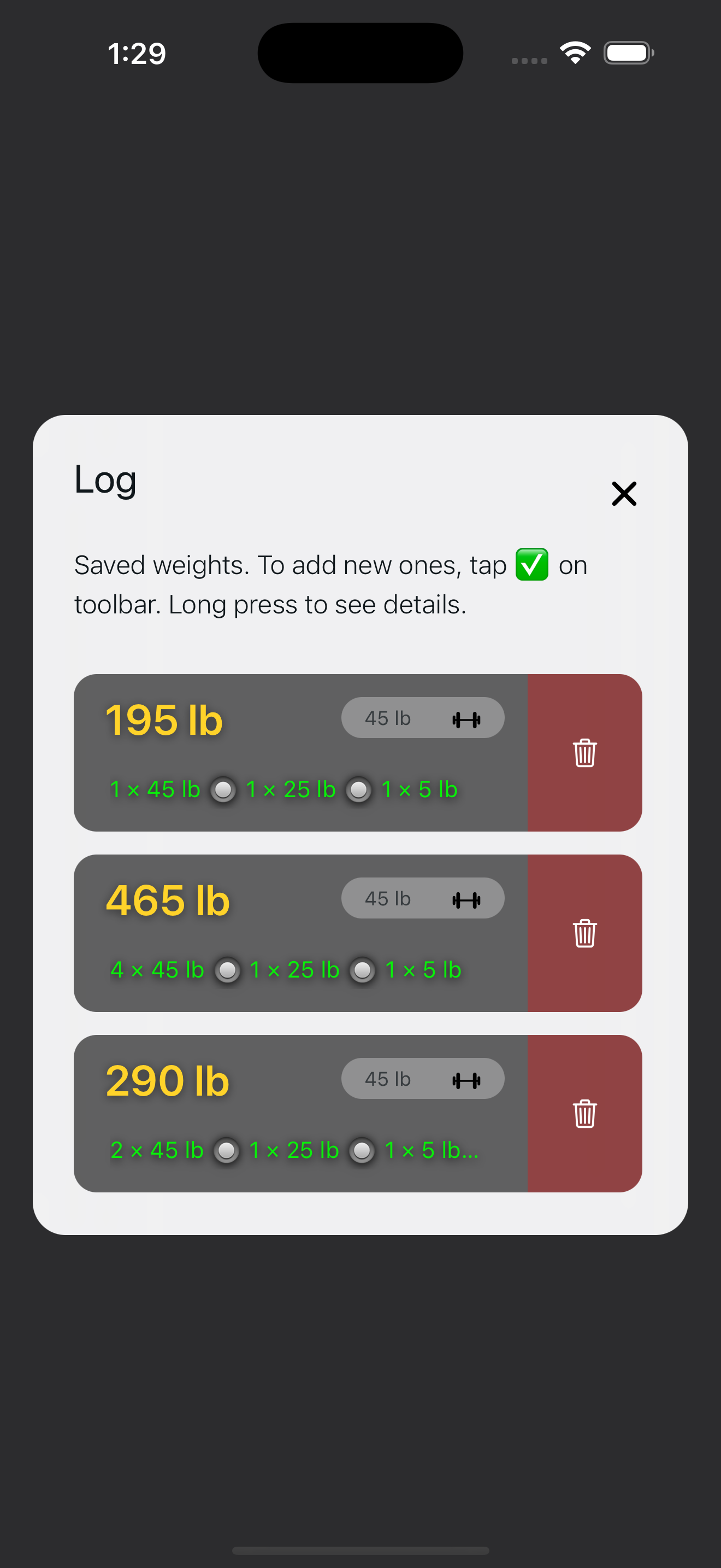Preview of Barlog app