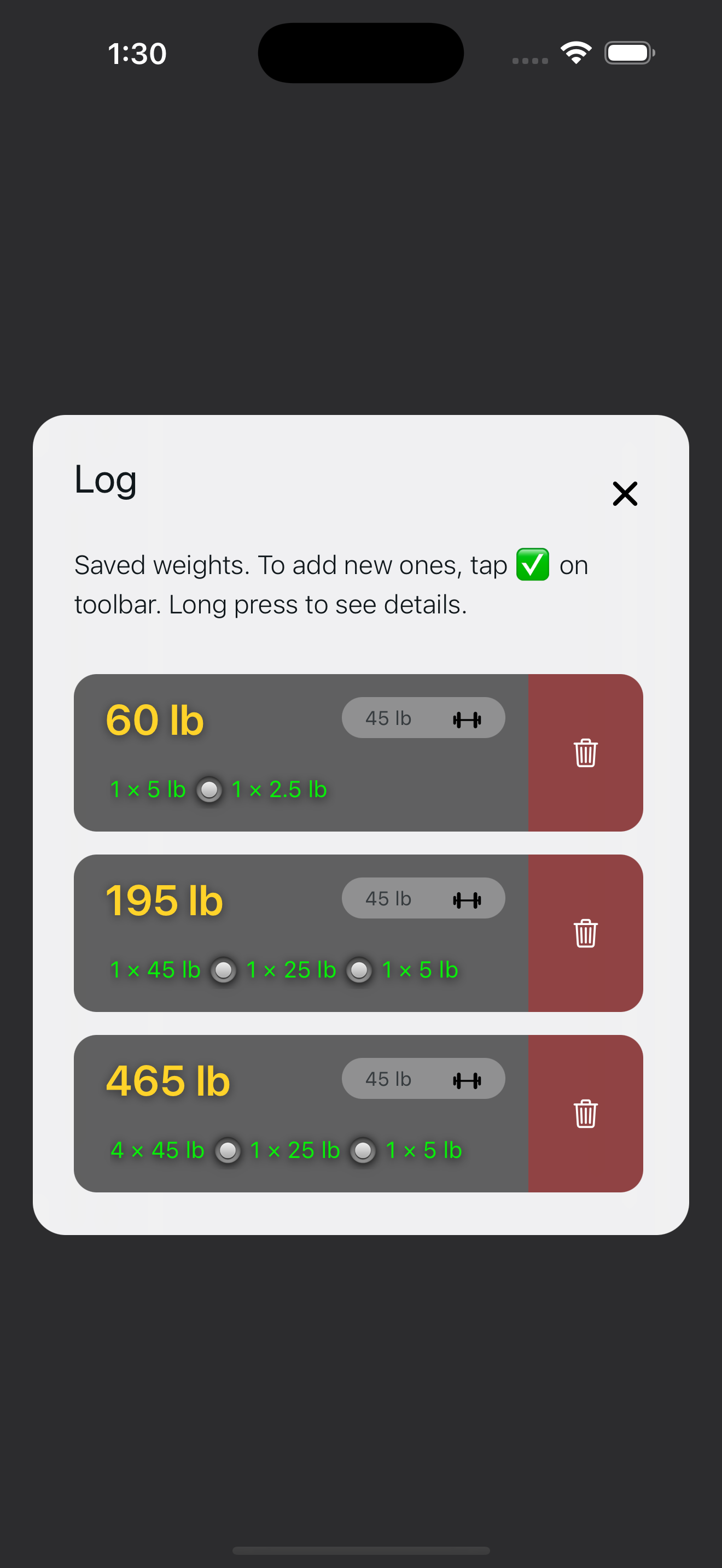 Preview of Barlog app