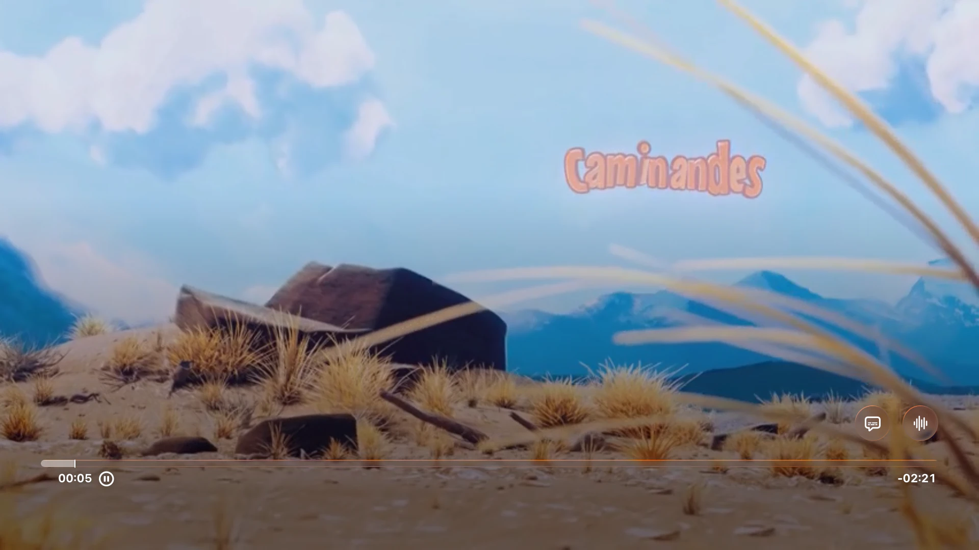 Tomo TV video playback screen with progress bar and time display